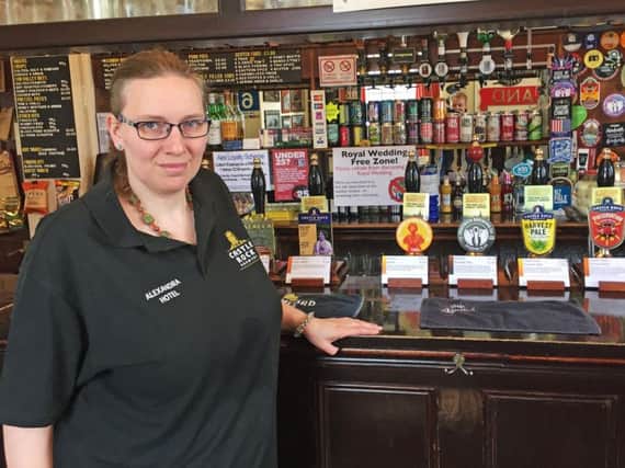 Landlady Anna Dyson-Edge at The Alexandra Hotel in Derby. Photo credit: Josh Payne/PA Wire