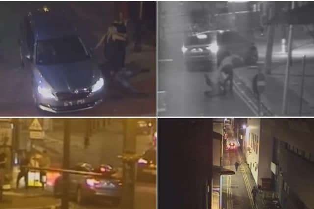 Jake Hartley's spree of destruction, which sparked a terror alert in Blackpool, was caught on footage recently released by police