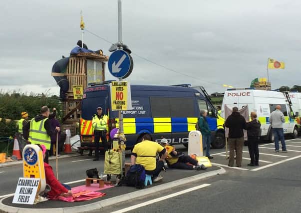 The Preston New Road fracking site entrance in June last year a week after the incident occurred