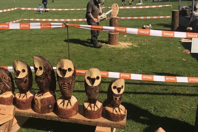 Wood carving was among the craft displays on show