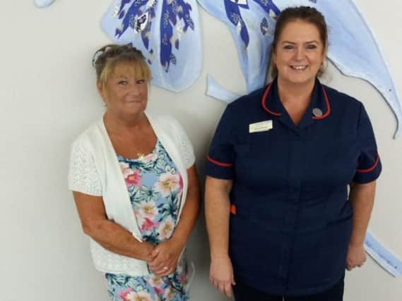 Linda Edwards with Lancashire Care NHS Foundation Trust colleague and line manager, Rachel Brown, ward manager at The Harbour in Blackpool