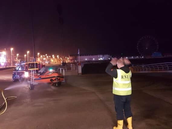 Emergency rescue teams and a lifeboat were called out to the Promenade near to the Hilton Hotel