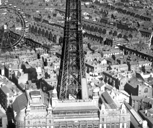 An aerial view of Blackpool  Tower and the Giant  Wheel taken in the early 1920s