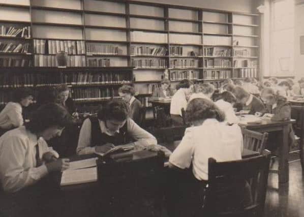 Pupils in the library, at Queen Mary School, in 1951