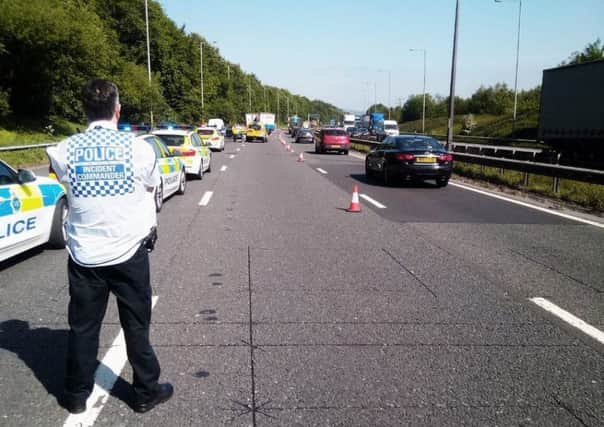 The Incident Commander at the rear of the traffic queue following this morning's collison