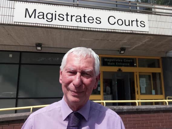 Andrew Shorrock outside Preston's magistrates' court, where he has served for 40 years