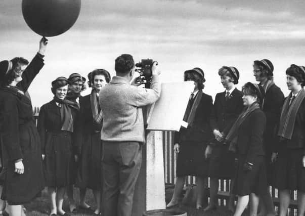 Girls from Elmslie School visited the 'met' office at Squires Gate and took part in testing wind conditions, with the aid of a weather balloon, in 1961