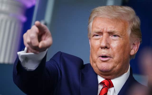 President Donald Trump appeared to defend the accused Kenosha shooter (Getty Images)