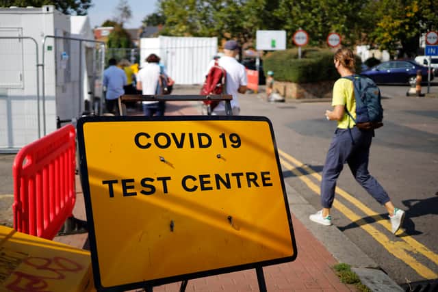 The government are cutting back on Coronavirus advertisements to try and slow the demand for test
(Photo by TOLGA AKMEN/AFP via Getty Images)